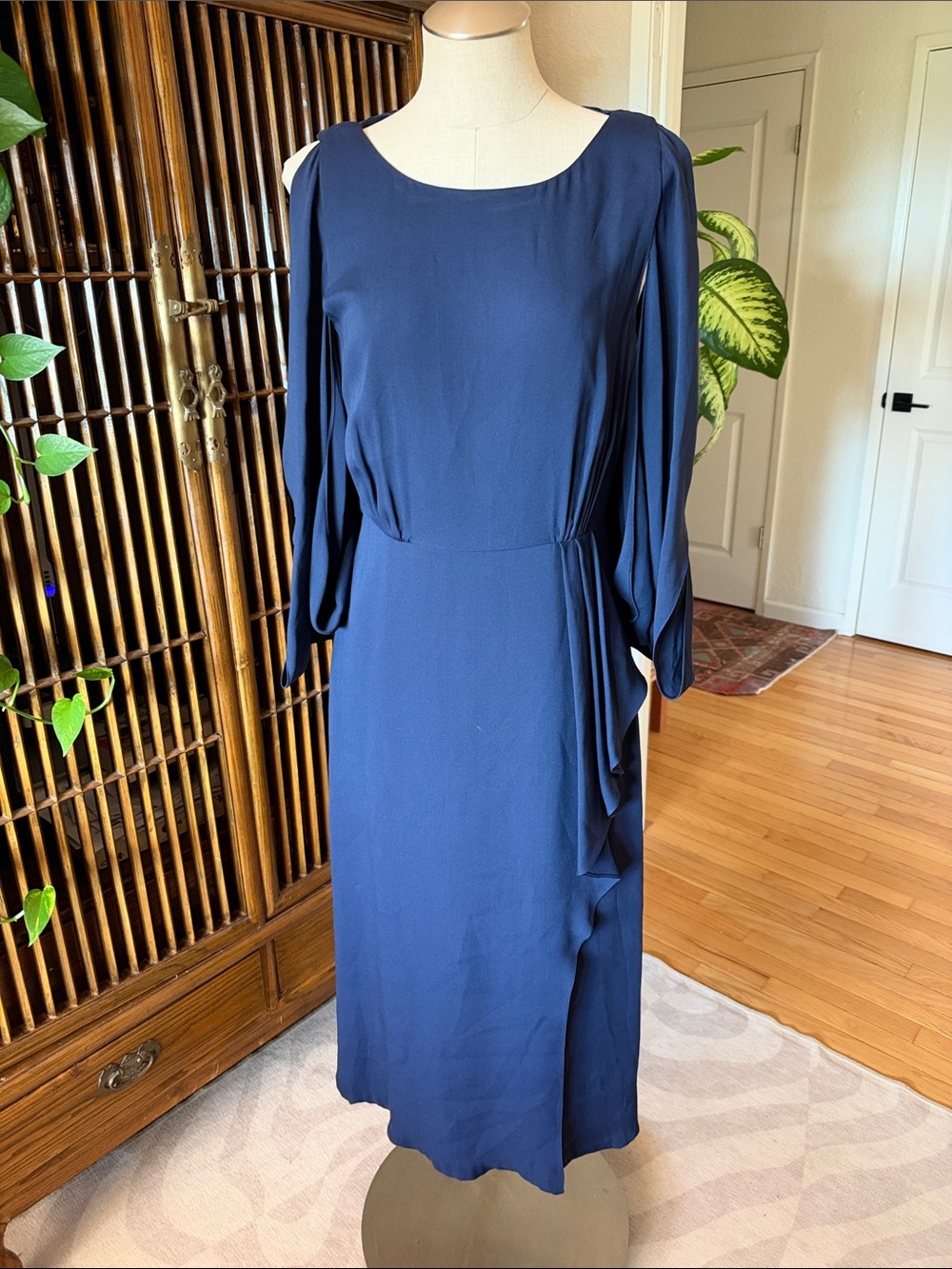 kobi halperin navy and lace formal dress
